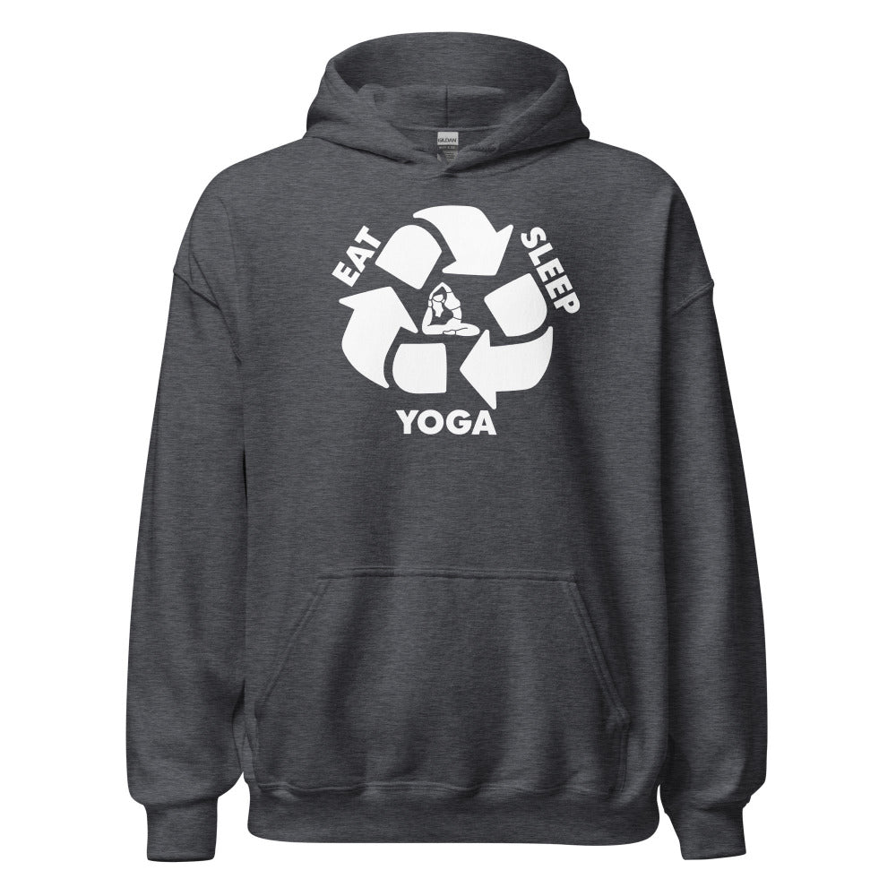 Eat Sleep Yoga Hoodie - Dark Heather Color